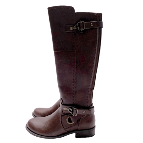 NWOT G by Guess Brown Winter Boots with Knee-High Design Buckle Accents SZ 6M - Picture 8 of 8